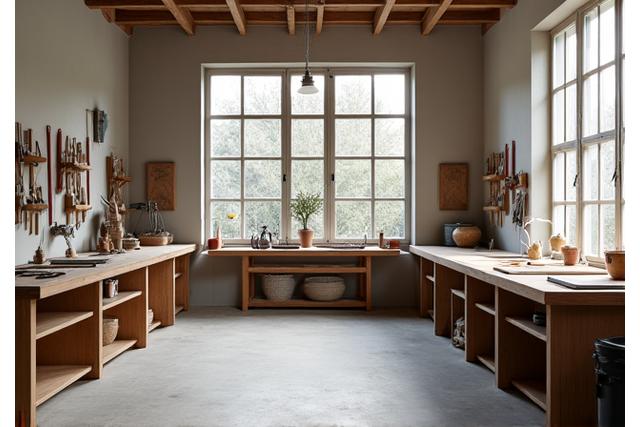 Intérieur élégant de l'atelier Le Travail Vrai, Paris.