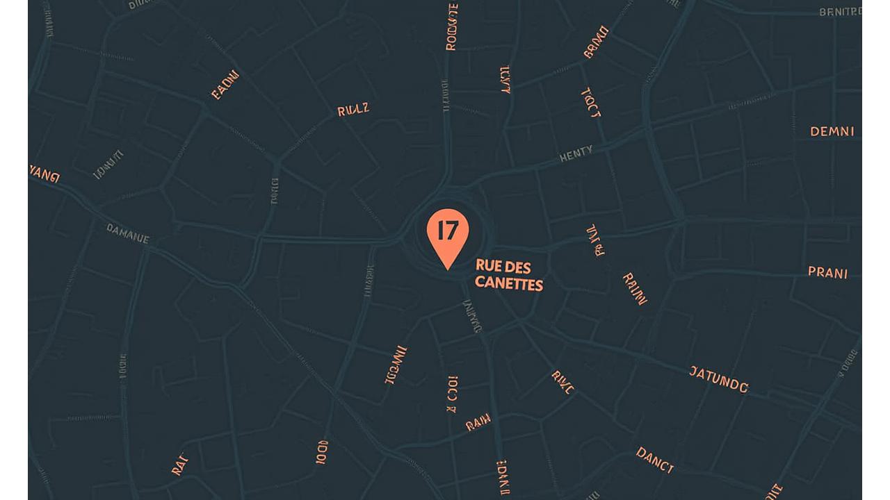 Carte stylisée montrant l'emplacement de Le Travail Vrai à Paris, 6ème arrondissement.